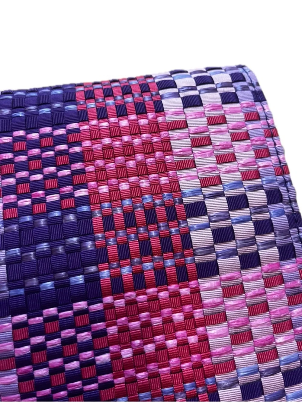 Patricia Nash Granada Crossbody Bag Ribbons & Rafia Purple & Pink Weave - Picture 8 of 11